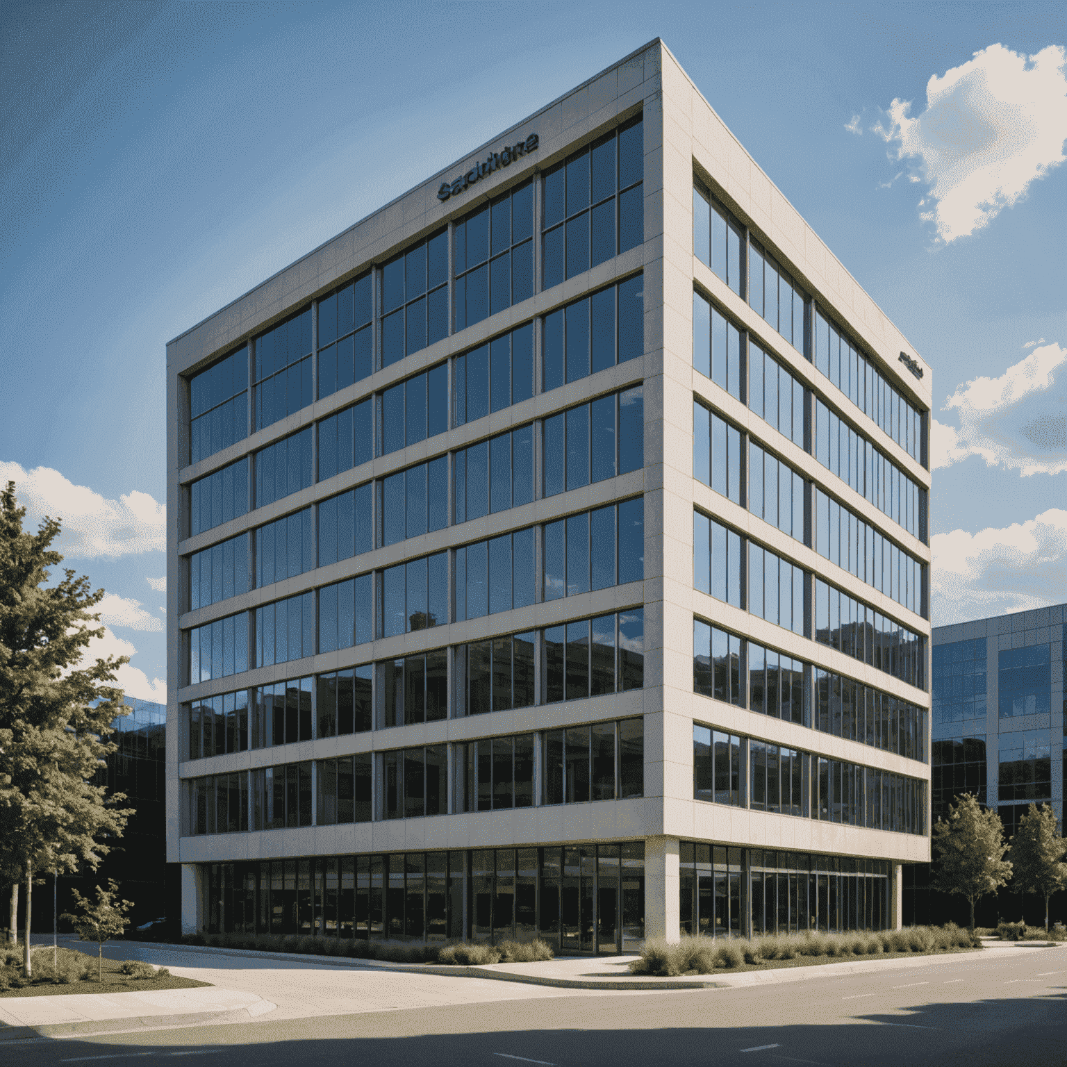 Edificio corporativo moderno representando una Sociedad Anónima